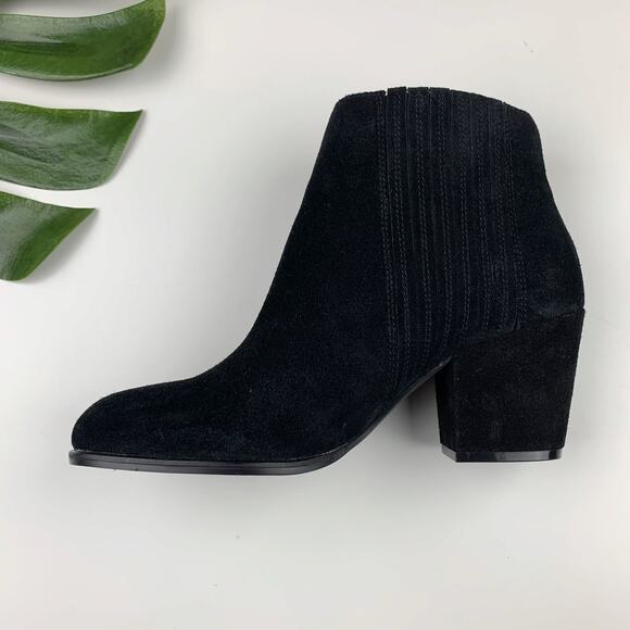 Steven by Steve Madden Harleigh Ankle Boots Black Suede Booties Women's 8.5 - Picture 7 of 11